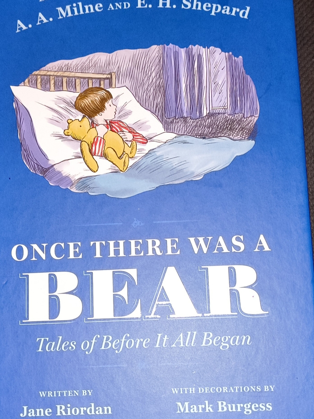 Once There Was a Bear Blue Wall Art Print